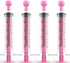 10 Pack 10ml Measurement Syringe with Cap for Scientific Labs, Liquid Dispensing, Pet and Party Supplies (Pink)