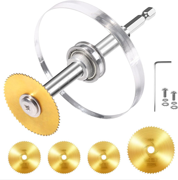 Upgraded 1/4" Hex Shank PVC Pipe Inside Cutter, 4 PCS Titanium Coated Saw Blades