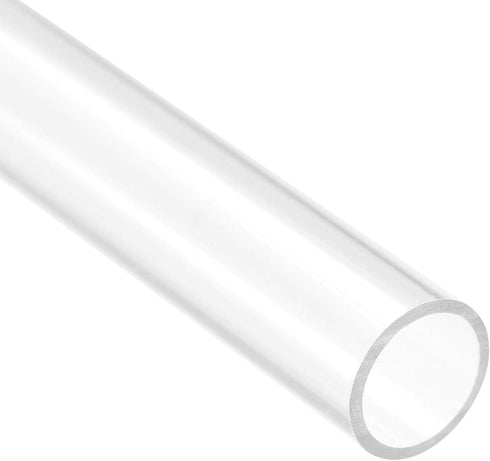 uxcell 2pcs Clear Rigid Tubing, 8mm ID x 10mm OD x 1Ft Length, Round Plastic Polycarbonate Tube