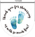 Baby Shower Stickers, Thank You for Showering Us with So Much Love, Pink Foot Stickers, 500 Labels Per Roll