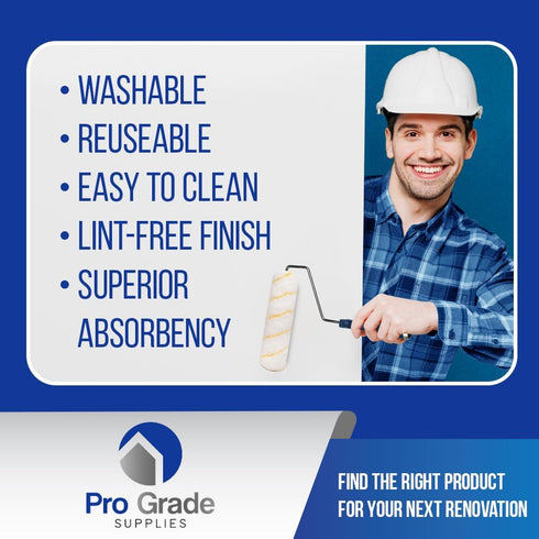 Pro Grade Paint Roller Covers - 1/2 X 9 Inch Microfiber - 5 Pack