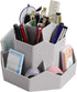 INSTOME Desktop Organizer with 360° Rotating Pen Holder, 9 Compartments, Makeup Brush Holders - Multifunctional Office