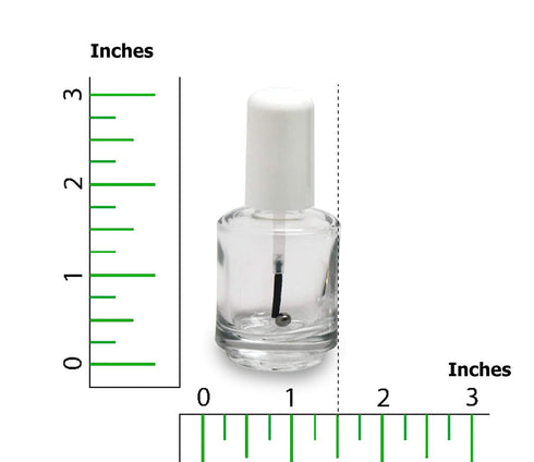Karlash Premium Empty Polish Bottle, Clear + Brush + Mixing Ball + White Cap, 0.5 Oz - 4 Pieces
