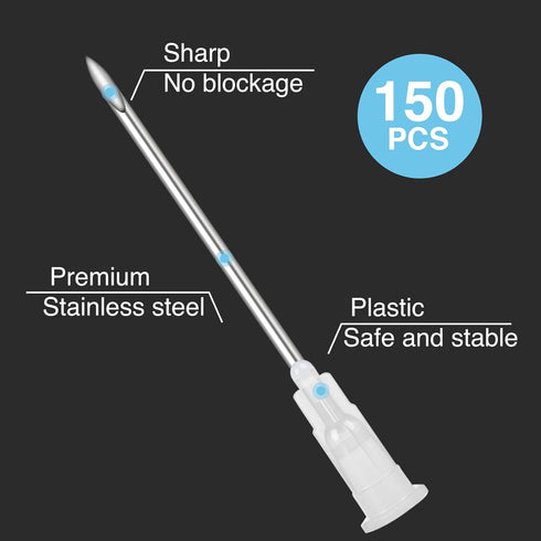 150 Pack 16 Ga 1.5 Inch Luer Lock, Lab Accessories for Industrial Dispensing, Individually Packaged