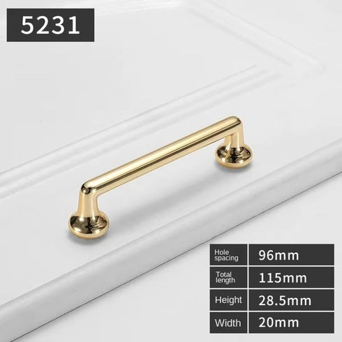 Aoleegatt Decor(5231-96) Minimalist Gold Long Furniture Handles Wardrobe Kitchen Cupboard Cloakroom Bedside Cabinet
