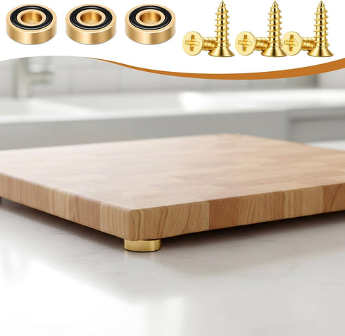 Exclaith 8 0.79 0.31 Inch Pcs Brass Cutting Board Feet with Non Slip Pads x Rubber Feet for Cutting Board with Screws