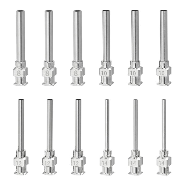 PATIKIL Blunt Tip Dispensing Needles with Bent Blunt Needle, 12 Pcs for Liquid Ink Refilling