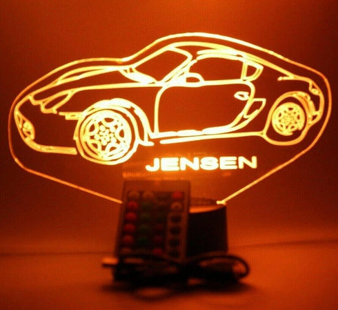16 Dimmer, Rwce Car Night Light Up LED Personalized Name Engraved Fast Highly Exclusive Luxury Sports Car Table Lamp