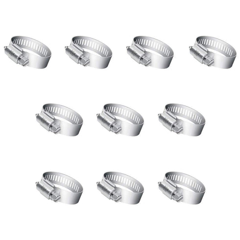 Hose Clamp, 10 Pieces Stainless Steel Adjustable, 6-12 mm Range Worm Gear, Fuel Line Clamp