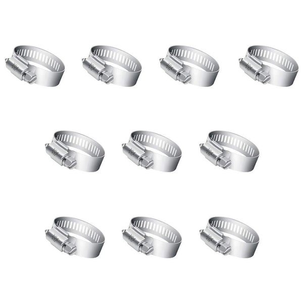 Hose Clamp, 10 Pieces Stainless Steel Adjustable, 6-12 mm Range Worm Gear, Fuel Line Clamp
