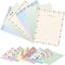 Ceiba Tree Cute Floral Stationery Paper, 48 PCS Lined Matching Envelopes, Double Sided for Invites