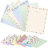 Ceiba Tree Cute Floral Stationery Paper, 48 PCS Lined Matching Envelopes, Double Sided for Invites