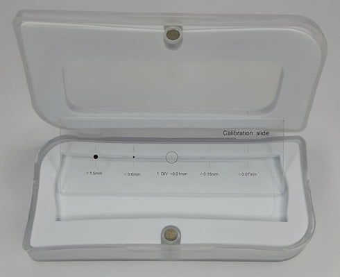 High Precision Ocular Micrometer, Microscope Stage Micrometer Calibration Slide with 5-Scales and 0.01mm