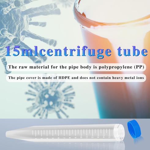 Centrifuge Tubes, 10ml 15mL 50ml Conical Test Tubes with Filter, Leak-Proof Plastic Container with Graduated and Write