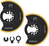 Kandishiex 2Pcs US Oscillating Saw Blades Bi-metal Titanium Coated Multitool Blades Semicircle Sharp Oscillating Blades