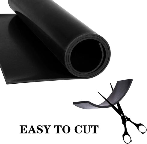 Neoprene Rubber Strip Roll, 11.8" Wide × 48" Long × 1/8" Thick, Easy Cut Solid Sheet for DIY Gaskets, Crafts, Flooring
