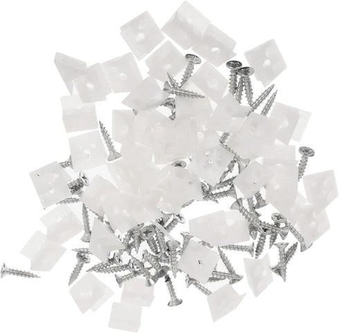 120 Pcs Drawer Wedges, Drawer Bottom Repair Fixing Mending Wedges with Screws, Plastic Angle Code Bracket