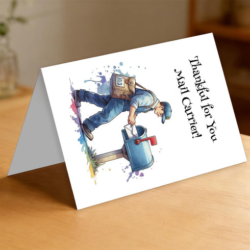 Bestmelo Mail Carrier Thank You Card, Postal Worker Appreciation Card, Thank You Gift with Red Envelope and Gold Seal