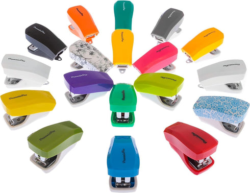 Desk Accessories - Aria Premium Mini Stapler Set, Built-in Staple Removers, 2000 Standard Staples Included, Set of 4