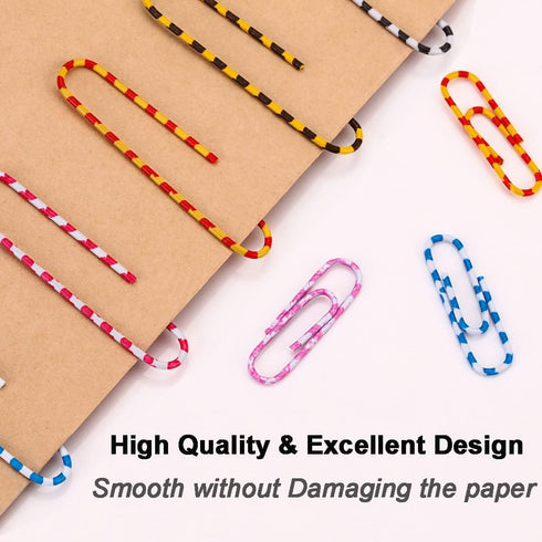 Vinaco Paper Clips, 400PCS Medium & Large (1.3 inch & 2 inch) Assorted Sizes, Durable Rustproof Vinyl Coated for Office