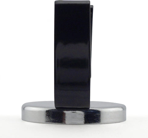 Master Magnetics Ceramic Round Base Magnet with Black Spring Clamp, 2-Pack, 35 lb Pull Each