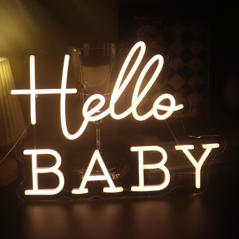 Hello Baby Neon Signs Led Gender Reveal Party Welcome Decorations Neon Letters