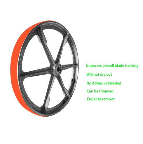 Urethane Band Saw Tires 2 Pack - 14 inch x 1 inch x .095, No Adhesive Needed for Jet Grizzly, Powermatic Band Saws