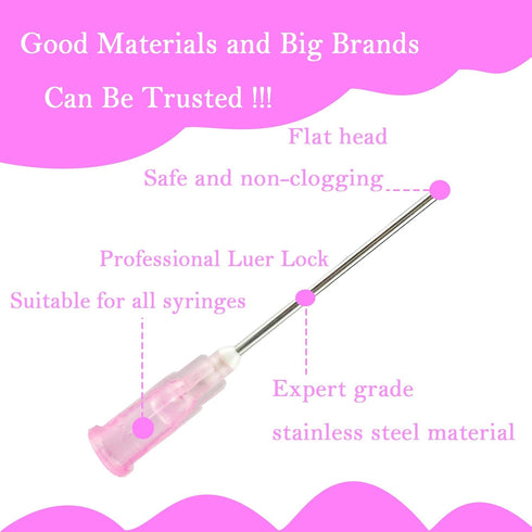 100Pack-18ga 1.5inch Dispensing Blunt Needles, Individual Package of Injection Syringe Accessories for Refilling