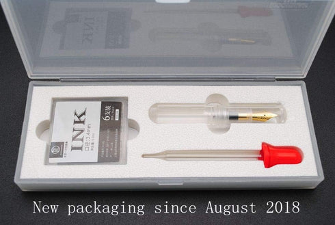 czxwyst Wancai Mini Transparent Pocket-Size Eyedropper Fountain Pen with Fine Nib 0.5mm (Clear and Bright)