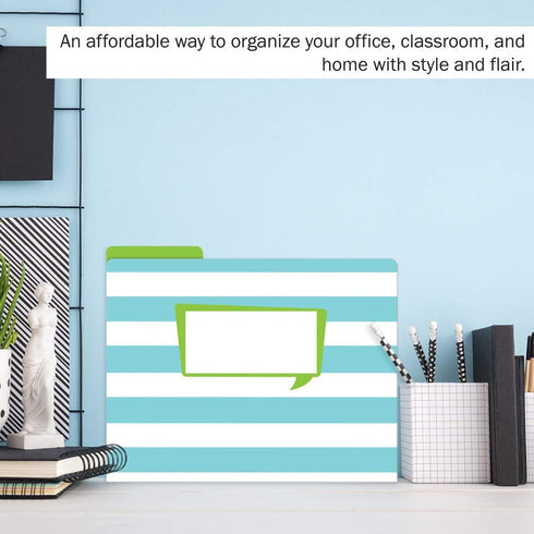 Barker Creek Happy File Folders, Set of 12, Letter Size, 1/3 Cut Tabs for Home, School, Office