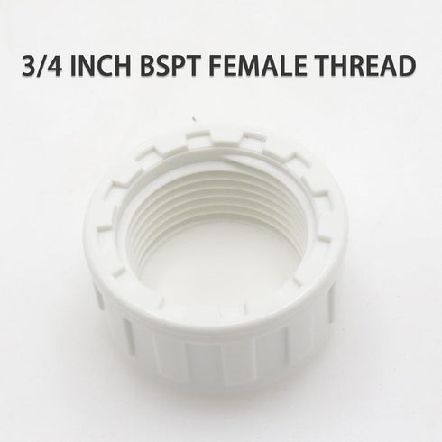 10-Pack 3/4" White PVC Pipe Fittings End Female Thread Cap Plug Adapters for Plumbing Applications, Easy Install