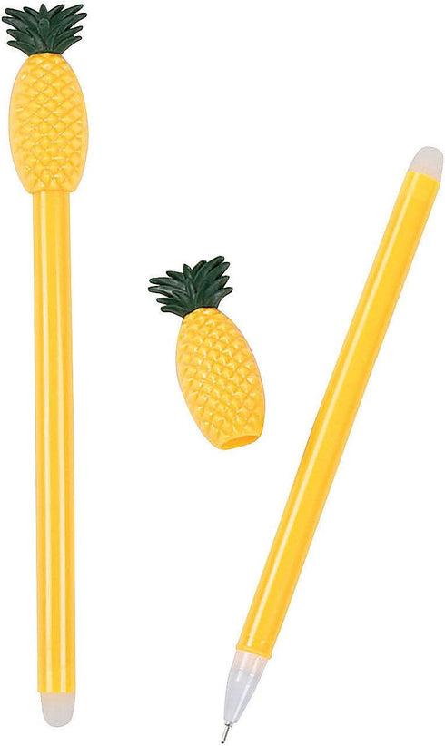 Pineapple Pens - 6 1/2" | Plastic - Yellow | Pack of 12