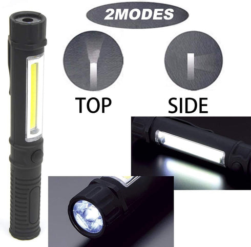 8 Pack COB LED Work Flashlight with Magnetic Base and Clip Multi-Function Pocket Pen Light Inspection Work Light
