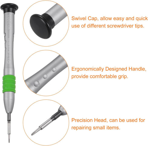 Precision Phillips Screwdriver, 1.2mm Magnetic Mini Pen Style with Non-slip Handle for Eyeglasses and Laptops