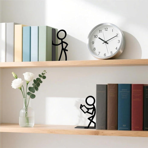 Generic 17.5x3x15cm Firmly Bookends Decorative Metal Cool Metal Decorative Bookends Secure The Books to Prevent Clutter