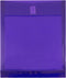 JAM PAPER Plastic Expansion Envelopes, Hook & Loop Closure, Letter Open End, Purple, 12 Pack