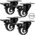 2" Caster Wheels Set of 4, Heavy Duty with Brake, No Noise Locking Polyurethane (PU) Wheels