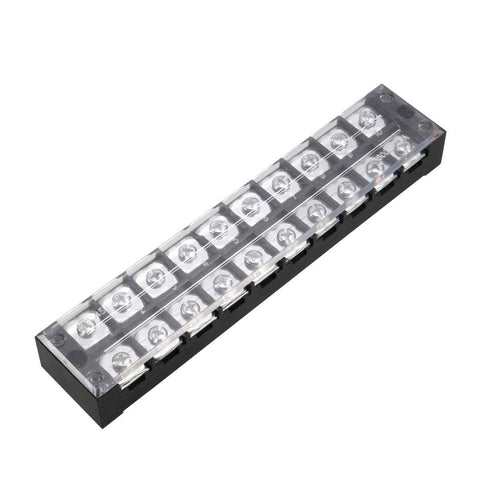 uxcell Dual Rows 10 Positions 600V 45A Cable Barrier Block Terminal Strip TB-4510L