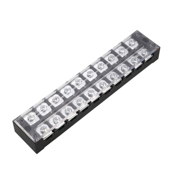 uxcell Dual Rows 10 Positions 600V 45A Cable Barrier Block Terminal Strip TB-4510L