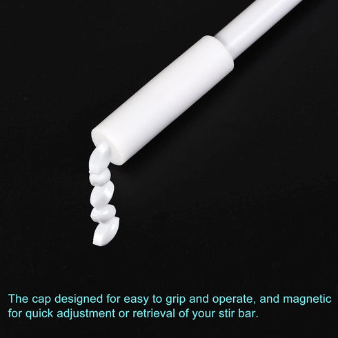 MECCANIXITY Magnetic Stir Bar Retriever, 150mm Length PTFE Coating Mixer Stirrers, White