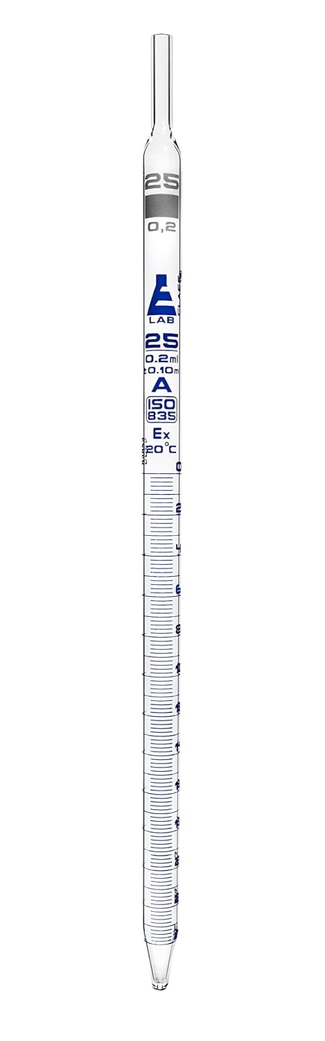 EISCO Serological Pipette, 25ml - Class A, Blue Graduations, Calibrated for Delivery to Jet
