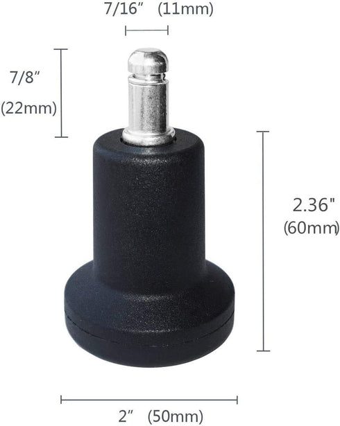 Bell Glides Replacement Swivel Caster Wheels for Office Chair or Stool, Fixed Stationary Castors with Self Adhesive