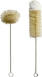 Coralpearl Stainless Steel Soda Bottle Cleaning Brush Set, Flexible Long Handle, Natural Boar Bristle Wool Tip, 2 Pack