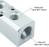 2 Way Pneumatic Manifold Air Distribution Block, G1/2 Supply Port, G1/4-Inch Output Port