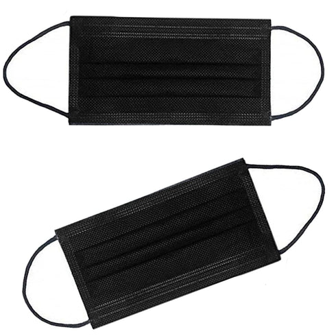 100PCS 3 NNPCBT Ply Black Disposable Face Mask Filter Protection Face Masks