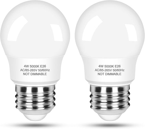 LED Refrigerator Light Bulb, 40 Watt Equivalent, 120V Fridge Appliance, 4W Daylight White 5000K, 2-Pack