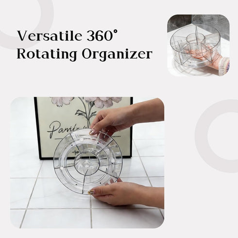 HPZIHYNAP 360 Acrylic Pen Holder, Rotating Pencil Holders & Pen Holders - Multi-Functional Makeup Brush Holder