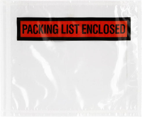 GPI Packing List Envelopes, 4.5" x 5.5" Packing Slip Pouches, Clear Plastic Envelope Sleeves for Shipping Labels