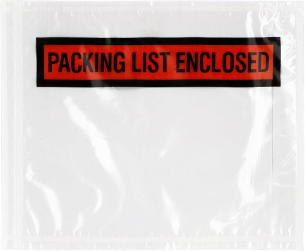 GPI Packing List Envelopes, 4.5" x 5.5" Packing Slip Pouches, Clear Plastic Envelope Sleeves for Shipping Labels
