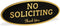 ExcelMark No Soliciting Sign for House or Business, Durable Indoor/Outdoor Sign, Large - 3.6" x 9", Black with Gold